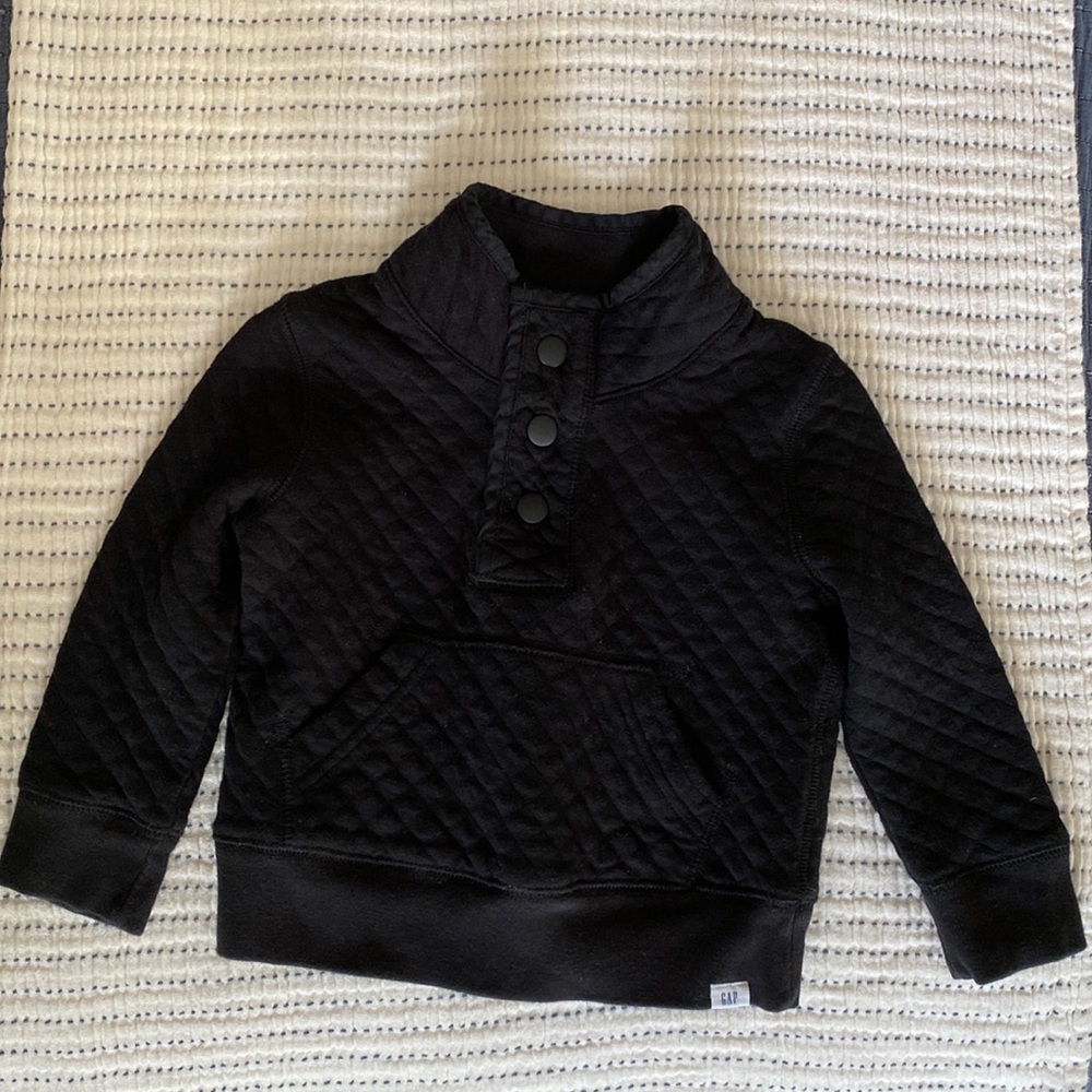 GAP Baby Boy Black Quilted Pullover